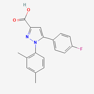 molecular formula C18H15FN2O2 B2654642 1-(2,4-dimethylphenyl)-5-(4-fluorophenyl)-1H-pyrazole-3-carboxylic acid CAS No. 1394041-37-2
