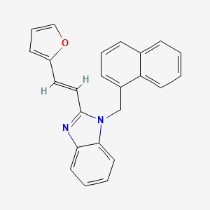 molecular formula C24H18N2O B2654647 (E)-2-(2-(furan-2-yl)vinyl)-1-(naphthalen-1-ylmethyl)-1H-benzo[d]imidazole CAS No. 637754-30-4