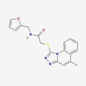 molecular formula C18H16N4O2S B2654652 N-(2-呋喃甲基)-2-[(5-甲基[1,2,4]三唑并[4,3-a]喹啉-1-基)硫代]乙酰胺 CAS No. 304692-15-7