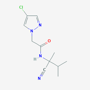 molecular formula C11H15ClN4O B2654654 2-(4-Chloropyrazol-1-yl)-N-(2-cyano-3-methylbutan-2-yl)acetamide CAS No. 1385392-40-4