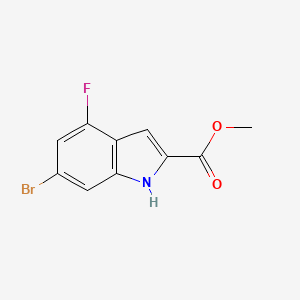 molecular formula C10H7BrFNO2 B2654655 6-溴-4-氟-1H-吲哚-2-甲酸甲酯 CAS No. 926249-89-0