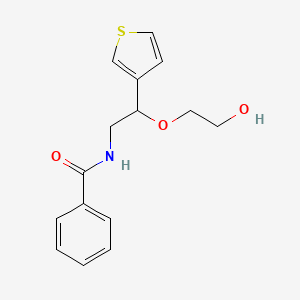 molecular formula C15H17NO3S B2654656 N-(2-(2-hydroxyethoxy)-2-(thiophen-3-yl)ethyl)benzamide CAS No. 2034615-86-4