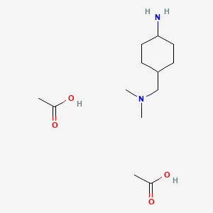 molecular formula C13H28N2O4 B2654657 反式-4-((二甲氨基)甲基)环己胺二乙酸盐 CAS No. 1356953-44-0