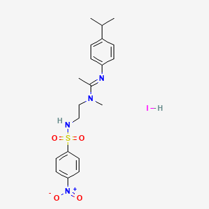 molecular formula C20H27IN4O4S B2654659 N-methyl-N-[2-(4-nitrobenzenesulfonamido)ethyl]-N'-[4-(propan-2-yl)phenyl]ethenimidamide hydroiodide CAS No. 1052553-16-8