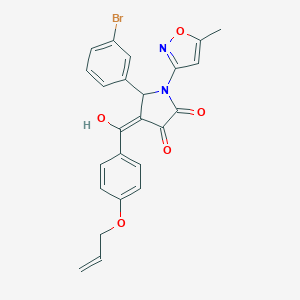 molecular formula C24H19BrN2O5 B265466 4-[4-(allyloxy)benzoyl]-5-(3-bromophenyl)-3-hydroxy-1-(5-methyl-3-isoxazolyl)-1,5-dihydro-2H-pyrrol-2-one 