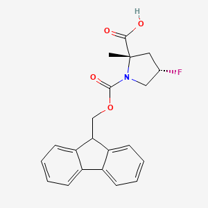 molecular formula C21H20FNO4 B2654663 (2S,4S)-1-{[(9H-fluoren-9-yl)methoxy]carbonyl}-4-fluoro-2-methylpyrrolidine-2-carboxylic acid CAS No. 2137062-42-9