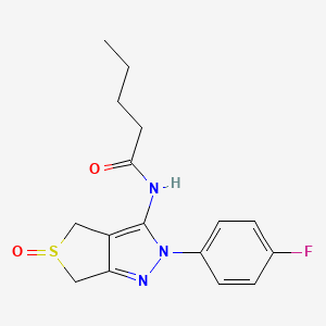 molecular formula C16H18FN3O2S B2654664 N-[2-(4-fluorophenyl)-5-oxo-4,6-dihydrothieno[3,4-c]pyrazol-3-yl]pentanamide CAS No. 1009708-06-8