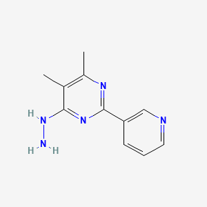 molecular formula C11H13N5 B2654666 4-Hydrazinyl-5,6-dimethyl-2-(pyridin-3-yl)pyrimidine CAS No. 1250571-57-3