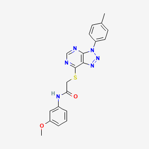 molecular formula C20H18N6O2S B2654669 N-(3-methoxyphenyl)-2-[3-(4-methylphenyl)triazolo[4,5-d]pyrimidin-7-yl]sulfanylacetamide CAS No. 863459-39-6