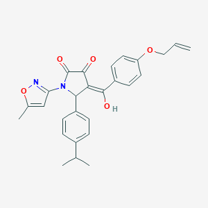 molecular formula C27H26N2O5 B265467 4-[4-(allyloxy)benzoyl]-3-hydroxy-5-(4-isopropylphenyl)-1-(5-methyl-3-isoxazolyl)-1,5-dihydro-2H-pyrrol-2-one 