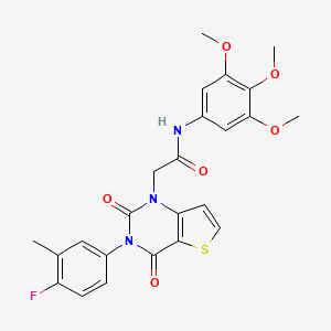 molecular formula C24H22FN3O6S B2654670 2-[3-(4-fluoro-3-methylphenyl)-2,4-dioxo-1H,2H,3H,4H-thieno[3,2-d]pyrimidin-1-yl]-N-(3,4,5-trimethoxyphenyl)acetamide CAS No. 1261018-67-0