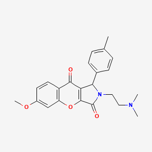 molecular formula C23H24N2O4 B2654680 2-(2-(Dimethylamino)ethyl)-6-methoxy-1-(p-tolyl)-1,2-dihydrochromeno[2,3-c]pyrrole-3,9-dione CAS No. 886153-00-0