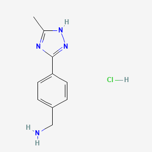 molecular formula C10H13ClN4 B2654691 (4-(5-Methyl-1H-1,2,4-triazol-3-yl)phenyl)methanamine hydrochloride CAS No. 2225141-21-7