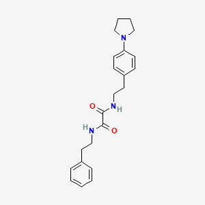 molecular formula C22H27N3O2 B2654694 N1-苯乙基-N2-(4-(吡咯烷-1-基)苯乙基)草酰胺 CAS No. 954012-49-8