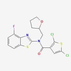 2,5-dichloro-N-(4-fluorobenzo[d]thiazol-2-yl)-N-((tetrahydrofuran-2-yl)methyl)thiophene-3-carboxamide