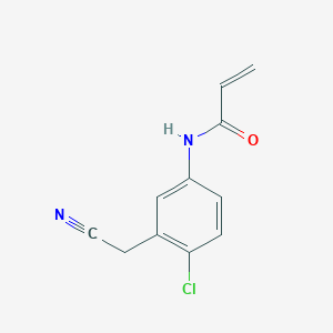 molecular formula C11H9ClN2O B2654699 N-[4-chloro-3-(cyanomethyl)phenyl]prop-2-enamide CAS No. 2396580-24-6