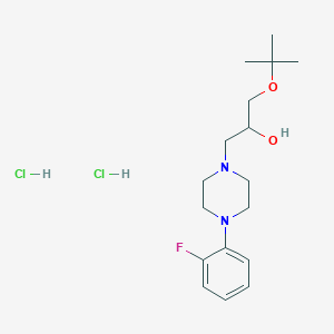 molecular formula C17H29Cl2FN2O2 B2654701 1-(Tert-butoxy)-3-(4-(2-fluorophenyl)piperazin-1-yl)propan-2-ol dihydrochloride CAS No. 1185708-38-6