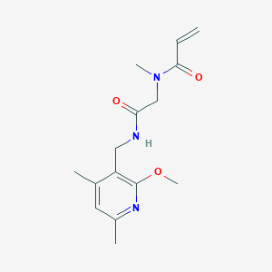 molecular formula C15H21N3O3 B2654703 N-[2-[(2-Methoxy-4,6-dimethylpyridin-3-yl)methylamino]-2-oxoethyl]-N-methylprop-2-enamide CAS No. 2202324-32-9