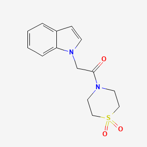 molecular formula C14H16N2O3S B2654708 1-(1,1-dioxidothiomorpholino)-2-(1H-indol-1-yl)ethanone CAS No. 2034604-59-4