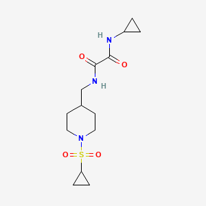 molecular formula C14H23N3O4S B2654710 N1-环丙基-N2-((1-(环丙基磺酰基)哌啶-4-基)甲基)草酰胺 CAS No. 1234859-97-2