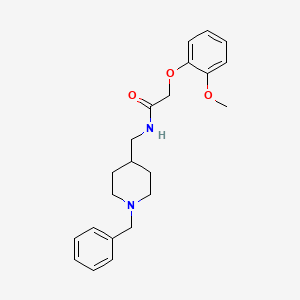 molecular formula C22H28N2O3 B2654719 N-((1-benzylpiperidin-4-yl)methyl)-2-(2-methoxyphenoxy)acetamide CAS No. 954244-10-1