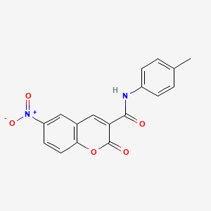 molecular formula C17H12N2O5 B2654722 6-硝基-2-氧代-N-(对甲苯基)-2H-色烯-3-甲酰胺 CAS No. 301818-27-9