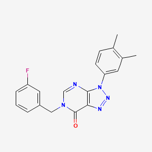 molecular formula C19H16FN5O B2654726 3-(3,4-Dimethylphenyl)-6-[(3-fluorophenyl)methyl]triazolo[4,5-d]pyrimidin-7-one CAS No. 893918-51-9