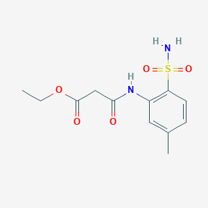 molecular formula C12H16N2O5S B2654733 3-((5-甲基-2-磺酰苯基)氨基)-3-氧代丙酸乙酯 CAS No. 2034603-39-7