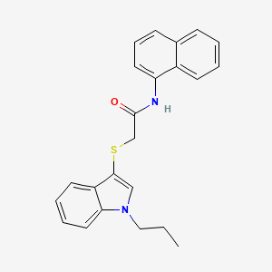 molecular formula C23H22N2OS B2654740 N-(naphthalen-1-yl)-2-((1-propyl-1H-indol-3-yl)thio)acetamide CAS No. 851412-10-7