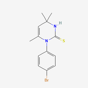 molecular formula C13H15BrN2S B2654744 1-(4-Bromophenyl)-4,4,6-trimethyl-1,4-dihydropyrimidine-2-thiol CAS No. 37489-47-7