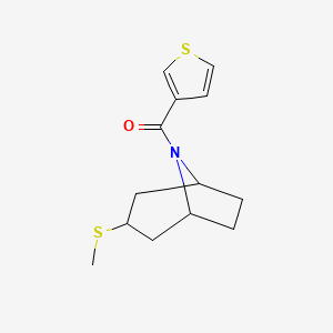 molecular formula C13H17NOS2 B2654746 ((1R,5S)-3-(methylthio)-8-azabicyclo[3.2.1]octan-8-yl)(thiophen-3-yl)methanone CAS No. 1705182-97-3
