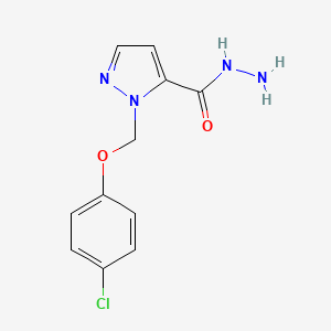 molecular formula C11H11ClN4O2 B2654753 1-[(4-chlorophenoxy)methyl]-1H-pyrazole-5-carbohydrazide CAS No. 1001500-86-2