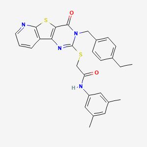 N-(3,5-dimethylphenyl)-2-((3-(4-ethylbenzyl)-4-oxo-3,4-dihydropyrido[3',2':4,5]thieno[3,2-d]pyrimidin-2-yl)thio)acetamide