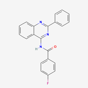 molecular formula C21H14FN3O B2654757 4-fluoro-N-(2-phenylquinazolin-4-yl)benzamide CAS No. 866155-25-1
