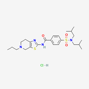 molecular formula C24H37ClN4O3S2 B2654762 4-(N,N-二异丁基磺酰胺基)-N-(5-丙基-4,5,6,7-四氢噻唑并[5,4-c]吡啶-2-基)苯甲酰胺盐酸盐 CAS No. 1329869-75-1