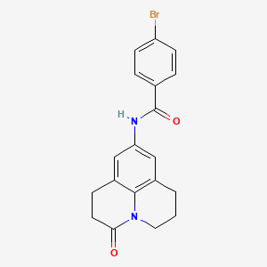 molecular formula C19H17BrN2O2 B2654766 4-bromo-N-(3-oxo-1,2,3,5,6,7-hexahydropyrido[3,2,1-ij]quinolin-9-yl)benzamide CAS No. 898455-62-4