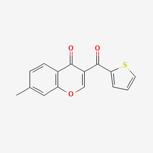 molecular formula C15H10O3S B2654768 7-Methyl-3-(2-thienylcarbonyl)-4H-chromen-4-one CAS No. 309923-38-4