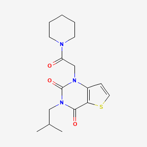 molecular formula C17H23N3O3S B2654771 3-(2-甲基丙基)-1-[2-氧代-2-(哌啶-1-基)乙基]噻吩并[3,2-d]嘧啶-2,4(1H,3H)-二酮 CAS No. 1260952-13-3