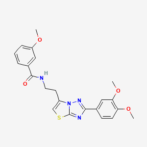 molecular formula C22H22N4O4S B2654772 N-(2-(2-(3,4-dimethoxyphenyl)thiazolo[3,2-b][1,2,4]triazol-6-yl)ethyl)-3-methoxybenzamide CAS No. 894021-30-8