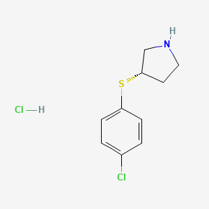 molecular formula C10H13Cl2NS B2654773 (S)-3-((4-Chlorophenyl)thio)pyrrolidine hydrochloride CAS No. 1354018-01-1