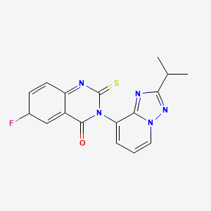 6-Fluoro-3-[2-(propan-2-yl)-[1,2,4]triazolo[1,5-a]pyridin-8-yl]-2-sulfanylidene-1,2,3,4-tetrahydroquinazolin-4-one