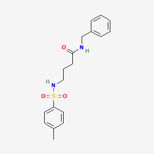 molecular formula C18H22N2O3S B2654780 N-苄基-4-[(4-甲苯磺酰胺基)丁酰胺 CAS No. 941951-18-4