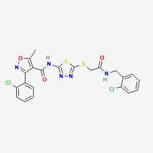 N-(5-((2-((2-chlorobenzyl)amino)-2-oxoethyl)thio)-1,3,4-thiadiazol-2-yl)-3-(2-chlorophenyl)-5-methylisoxazole-4-carboxamide