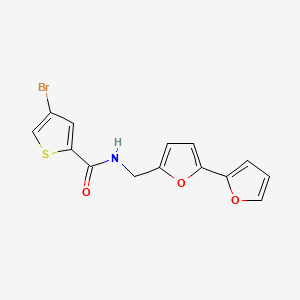 molecular formula C14H10BrNO3S B2654786 N-([2,2'-bifuran]-5-ylmethyl)-4-bromothiophene-2-carboxamide CAS No. 2034437-21-1