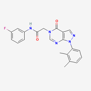 molecular formula C21H18FN5O2 B2654789 2-[1-(2,3-dimethylphenyl)-4-oxopyrazolo[3,4-d]pyrimidin-5-yl]-N-(3-fluorophenyl)acetamide CAS No. 895022-42-1