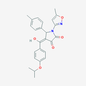molecular formula C25H24N2O5 B265479 3-hydroxy-4-(4-isopropoxybenzoyl)-1-(5-methyl-3-isoxazolyl)-5-(4-methylphenyl)-1,5-dihydro-2H-pyrrol-2-one 