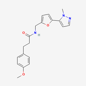 3-(4-Methoxyphenyl)-N-[[5-(2-methylpyrazol-3-yl)furan-2-yl]methyl]propanamide