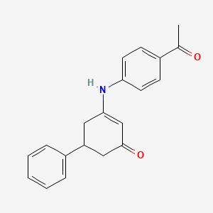 molecular formula C20H19NO2 B2654795 3-(4-乙酰苯胺基)-5-苯基-2-环己烯-1-酮 CAS No. 1020252-16-7