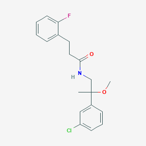 molecular formula C19H21ClFNO2 B2654800 N-(2-(3-chlorophenyl)-2-methoxypropyl)-3-(2-fluorophenyl)propanamide CAS No. 1795296-18-2