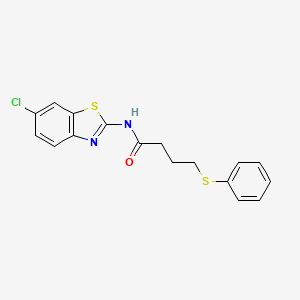 molecular formula C17H15ClN2OS2 B2654802 N-(6-氯苯并[d]噻唑-2-基)-4-(苯硫基)丁酰胺 CAS No. 922994-17-0